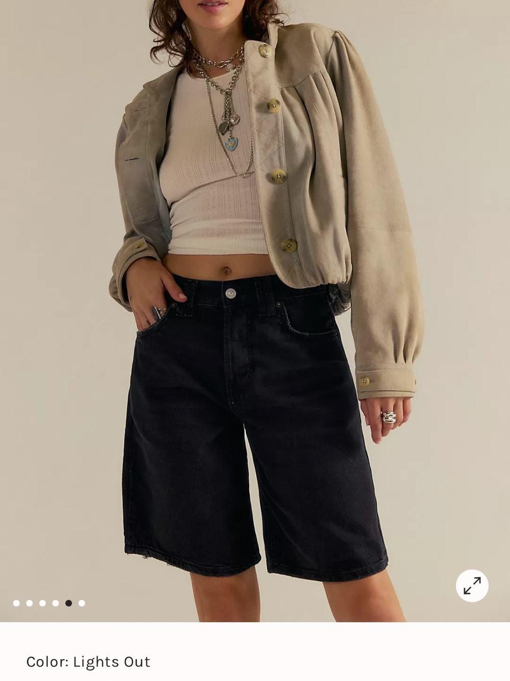 Free People Black Montana Jort Shorts - Picture 3 of 6